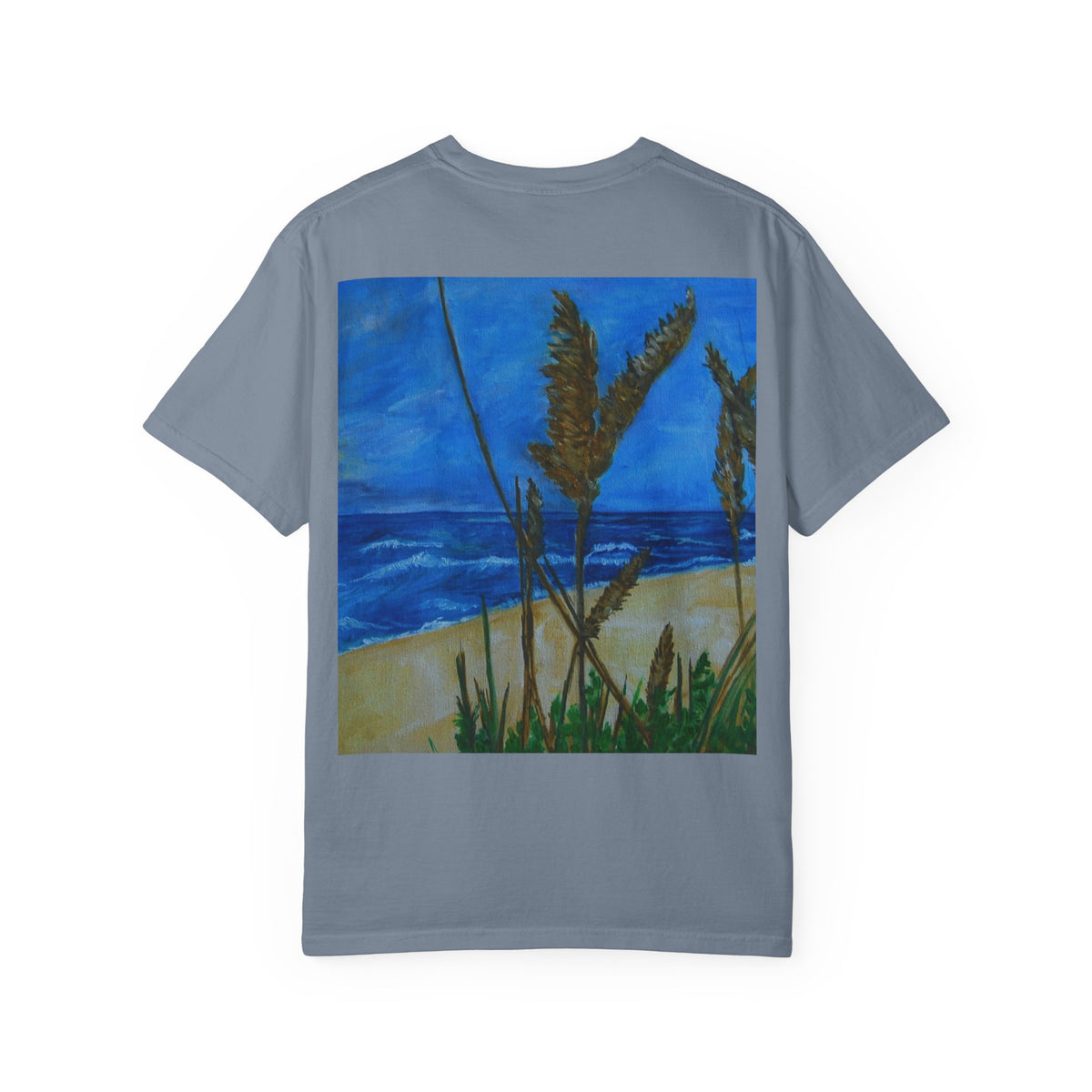 Beach Dune Art T-Shirt — Coastal Sea Oats Graphic Tee Original art by Doulton
