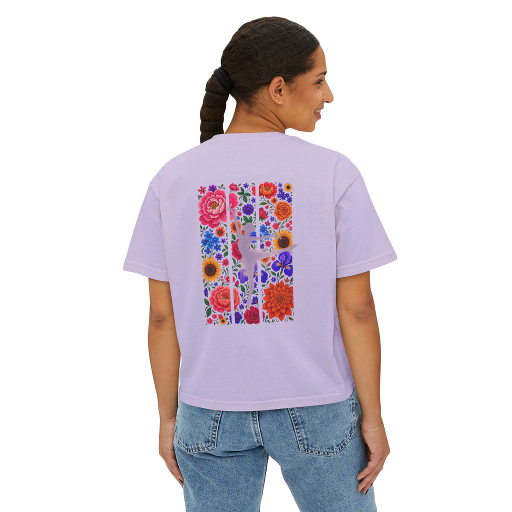 Floral Ballet Dancer Tee | Boxy Crop Shirt
