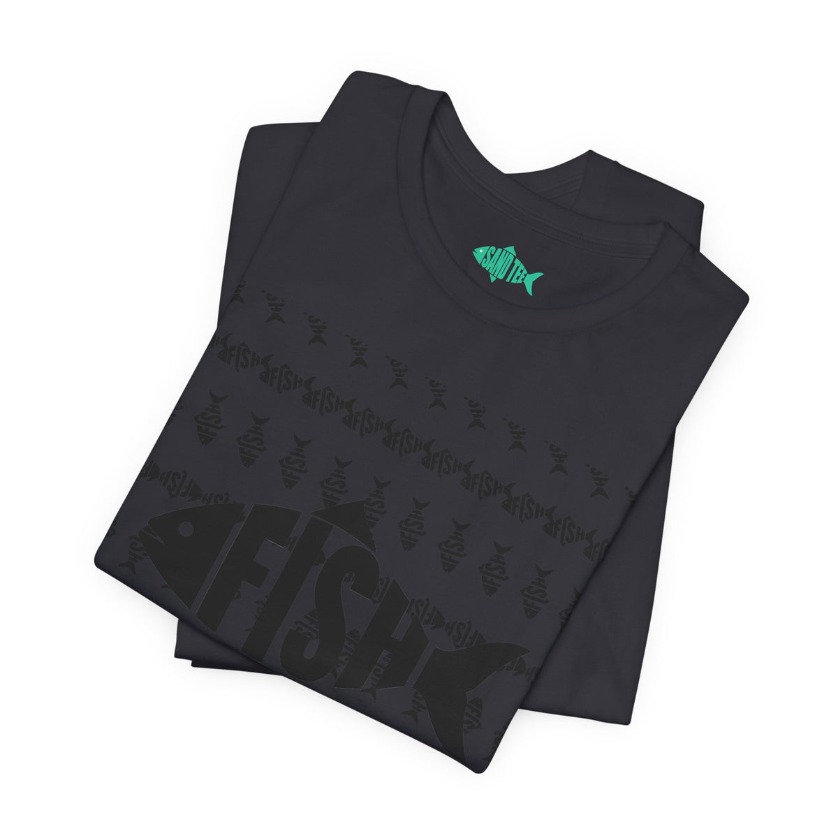 Fish Graphic Tee — 'FISH' Silhouette Fishing Shirt