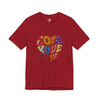 Love Heart Graphic Tee — Retro Floral "Love" Design