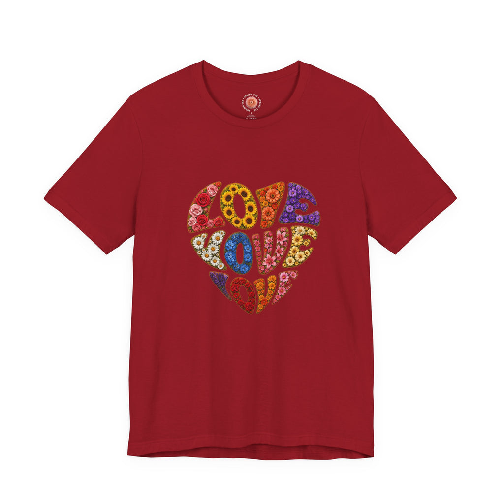 Love Heart Graphic Tee — Retro Psychedelic 'Love' Design