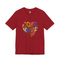 Love Heart Graphic Tee — Retro Psychedelic 'Love' Design