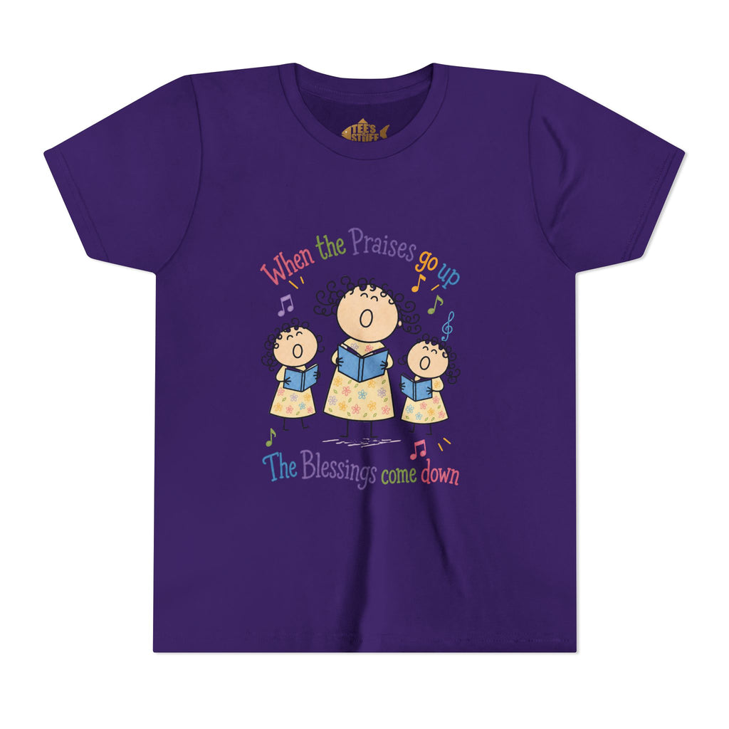 Youth Tee - 'When the Praises Go Up, The Blessings Come Down' Kids Choir Graphic