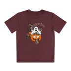 Kids Halloween Trick or Treat T-Shirt — Cute Pumpkin, Ghost & Black Cat Design
