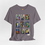 Picasso Portrait Grid T‑Shirt — Colorful Cubist Faces Art Tee