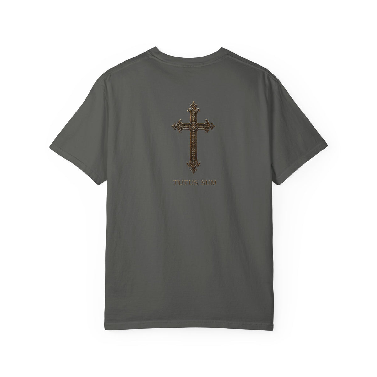 Guardian Angel -Faith- Graphic T‑Shirt — 'Tutus Sum' Cross Tee