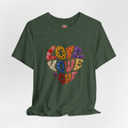 Love Heart Graphic Tee — Retro Floral "Love" Design