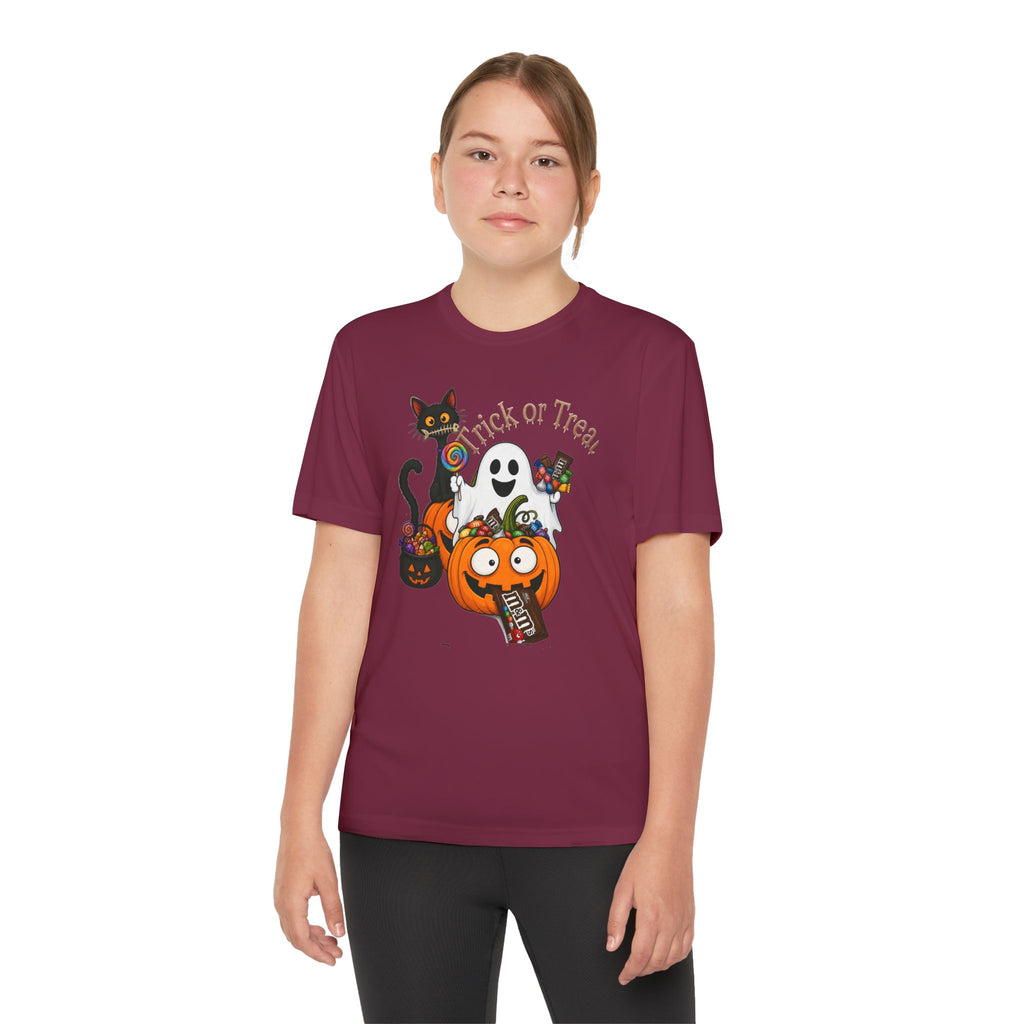 Kids Halloween Trick or Treat T-Shirt — Cute Pumpkin, Ghost & Black Cat Design
