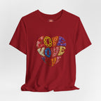 Love Heart Graphic Tee — Retro Psychedelic 'Love' Design
