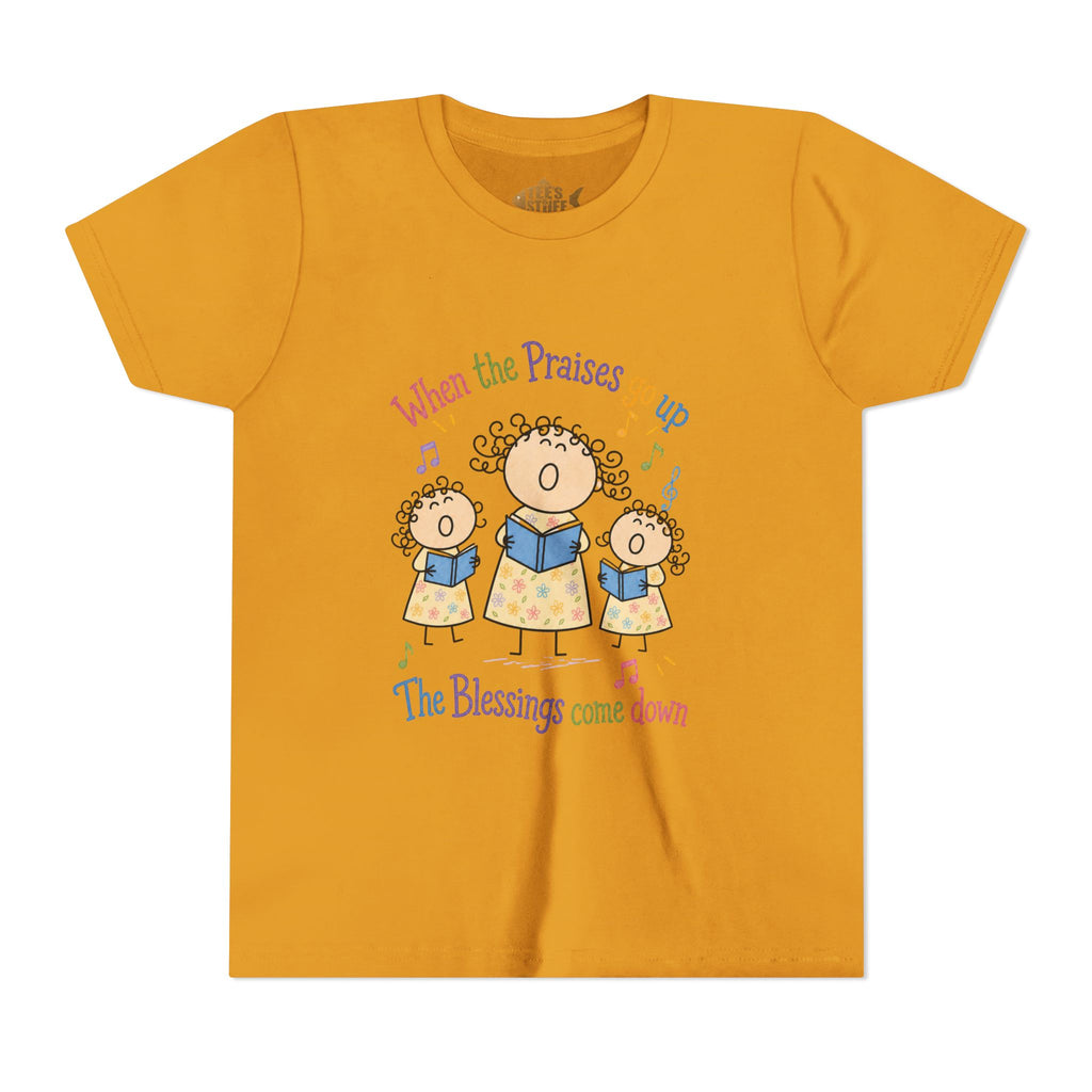 Youth Tee - 'When the Praises Go Up, The Blessings Come Down' Kids Choir Graphic