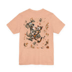 Gingham Dog & Calico Cat Tee — Plaid Pet Illustration T-Shirt
