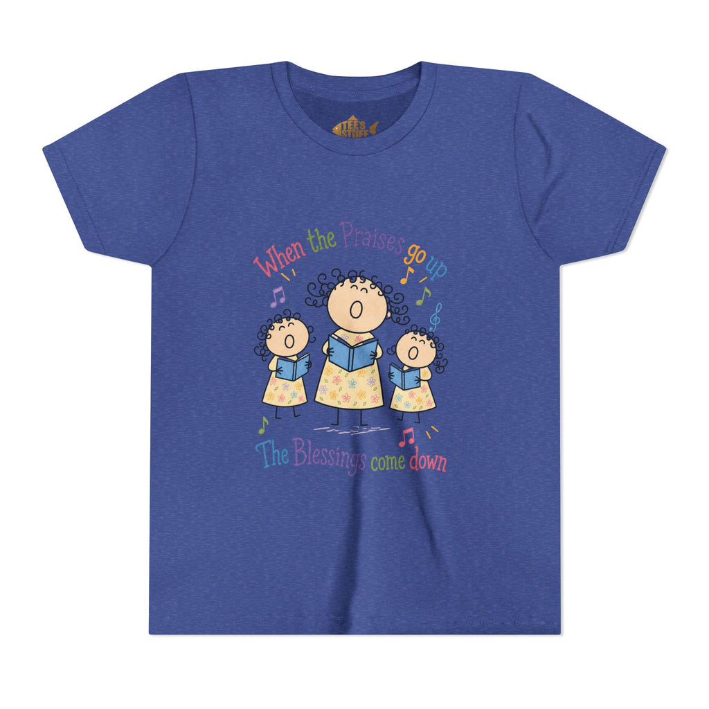 Youth Tee - 'When the Praises Go Up, The Blessings Come Down' Kids Choir Graphic