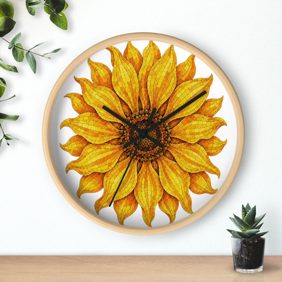 Sunflower Wall Clock — Bright Floral Home Decor Timepiece