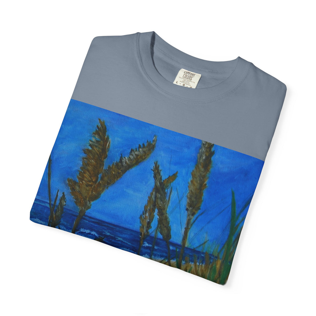 Beach Dune Art T-Shirt — Coastal Sea Oats Graphic Tee Original art by Doulton