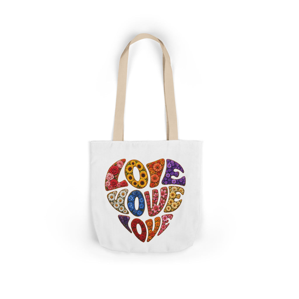 Love Heart Canvas Tote Bag — Colorful Retro ‘LOVE’ Design