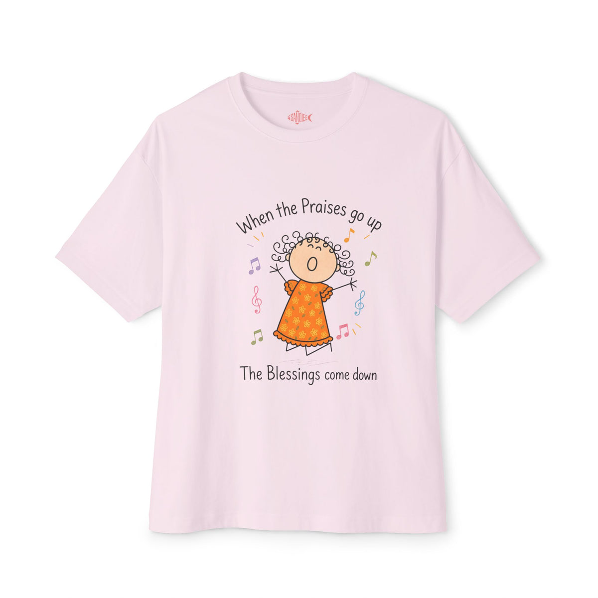 Faithful Praise Tee — "When the Praises go up, The Blessings come down" Oversized Boxy T-Shirt