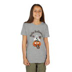 Youth Halloween Tee - "Hello Halloween" Ghost & Pumpkin Trick-or-Treat Shirt