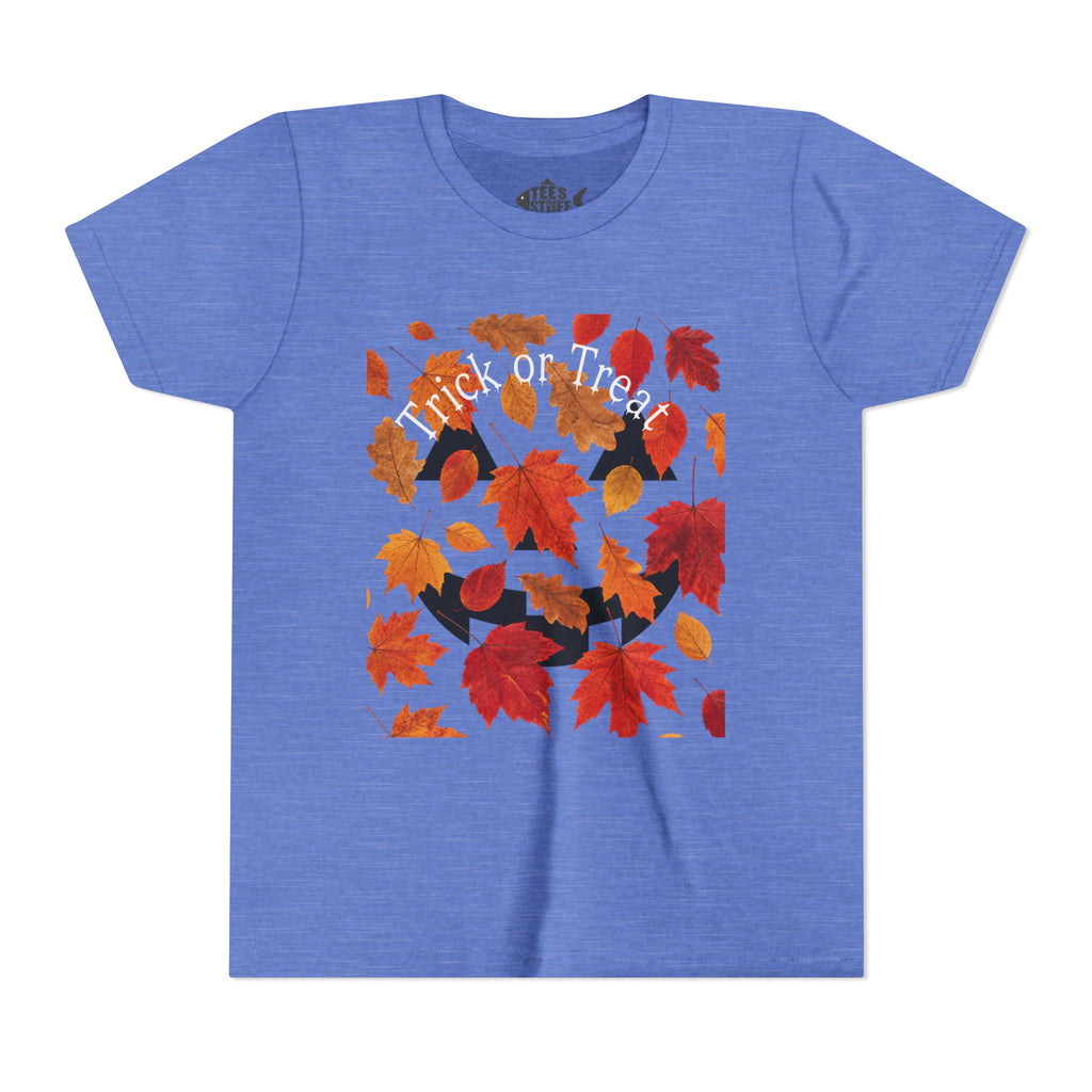 Youth Autumn Falling Leaves Short Sleeve Tee