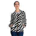 Zebra Print Full-Zip Hoodie