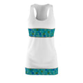 Racerback Dress — Teal Mosaic Border AOP