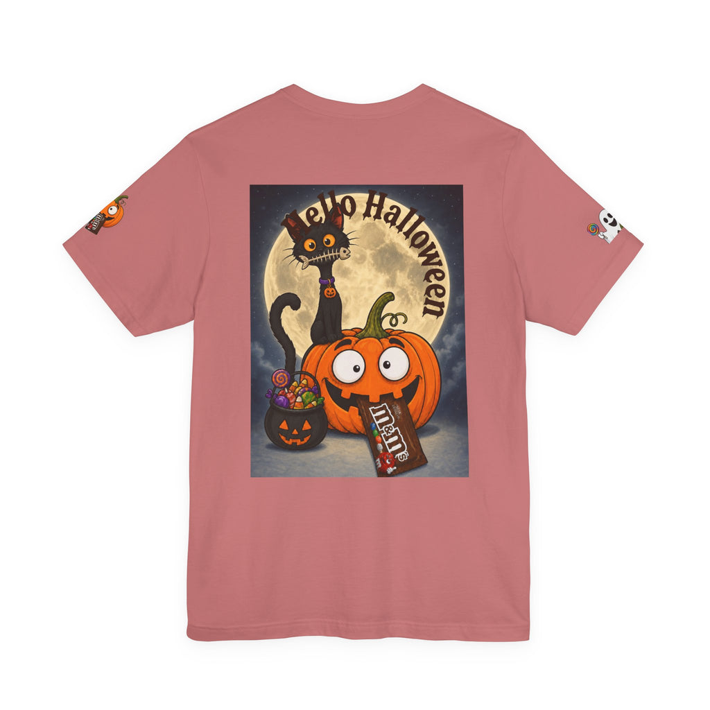 Halloween Cat & Pumpkin Tee — "Trick or Treat" Graphic T-Shirt