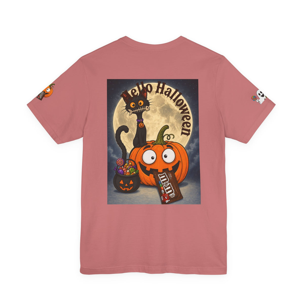 Halloween Cat & Pumpkin Tee — "Trick or Treat" Graphic T-Shirt