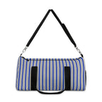 Striped Blue Travel Duffel Bag – Lightweight Beach & Gym Weekender