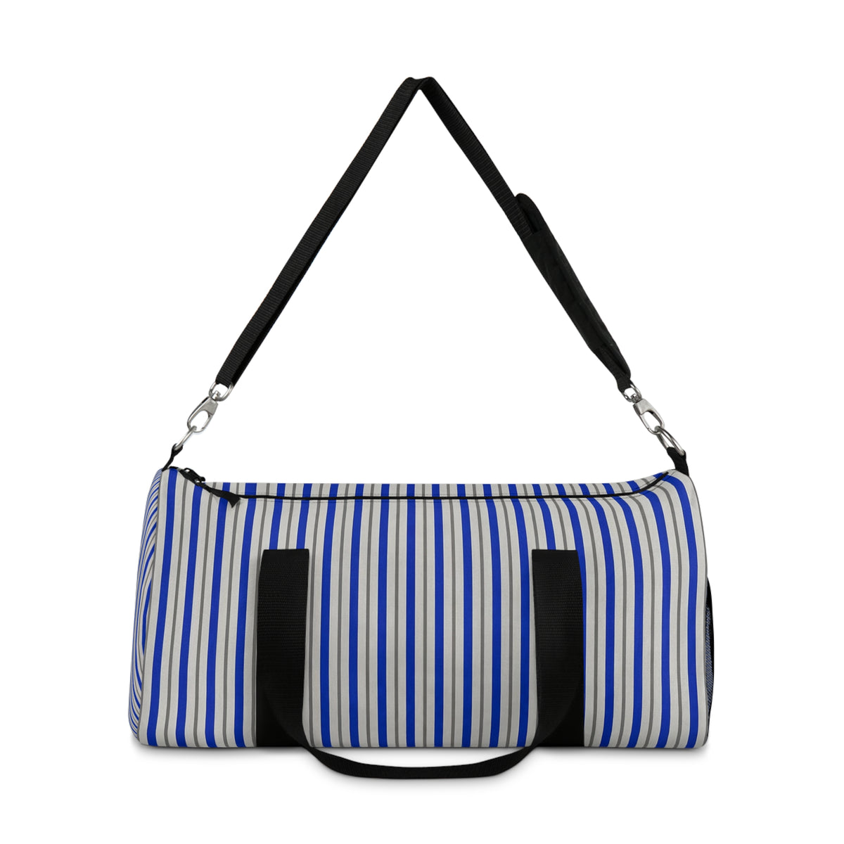 Striped Blue Travel Duffel Bag – Lightweight Beach & Gym Weekender