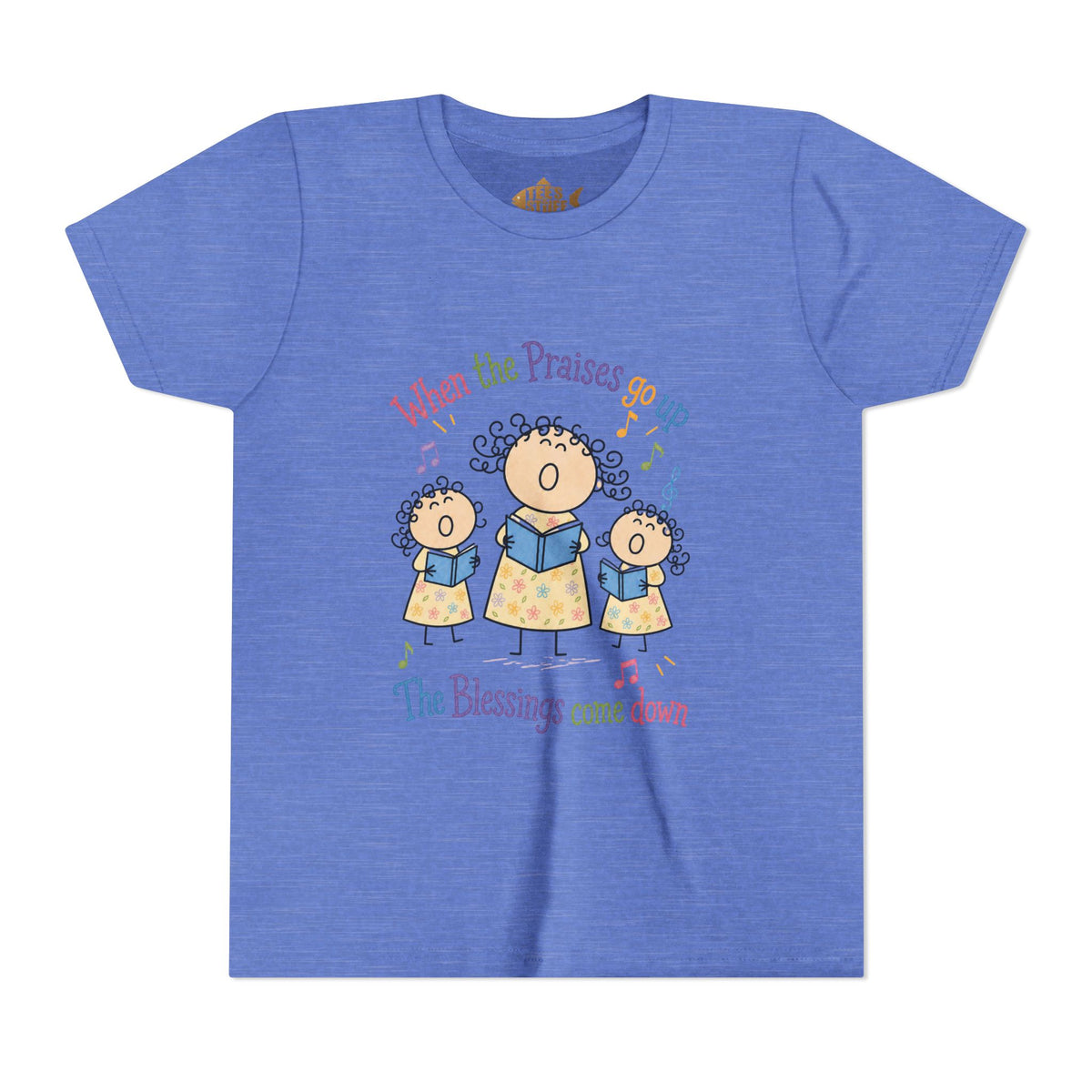 Youth Tee - 'When the Praises Go Up, The Blessings Come Down' Kids Choir Graphic