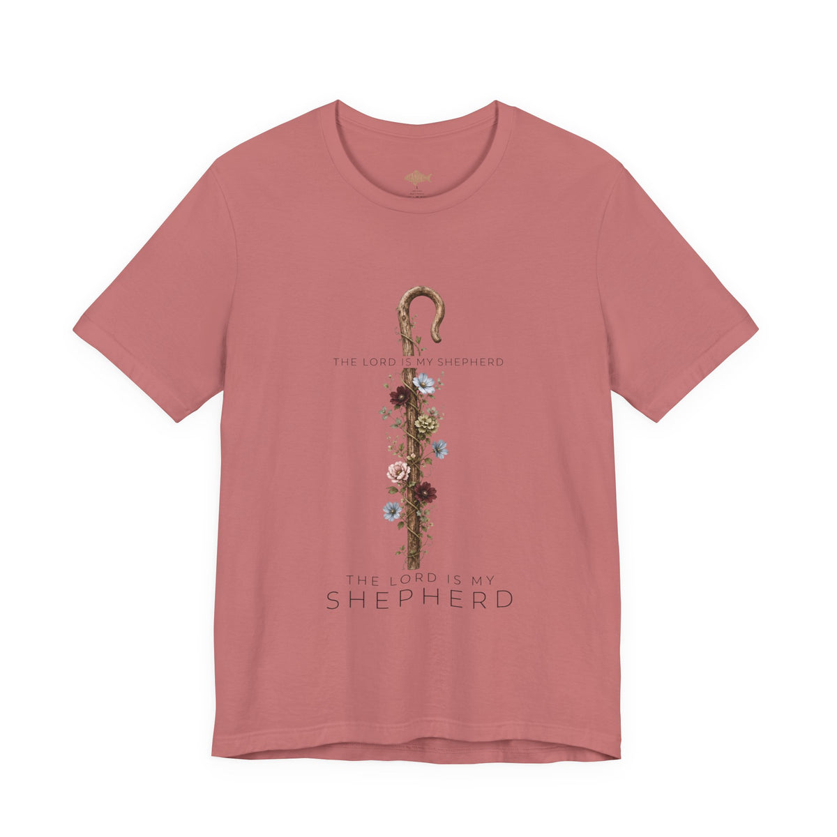 Shepherd Floral Staff T‑Shirt — 'The Lord Is My Shepherd' Faith Tee