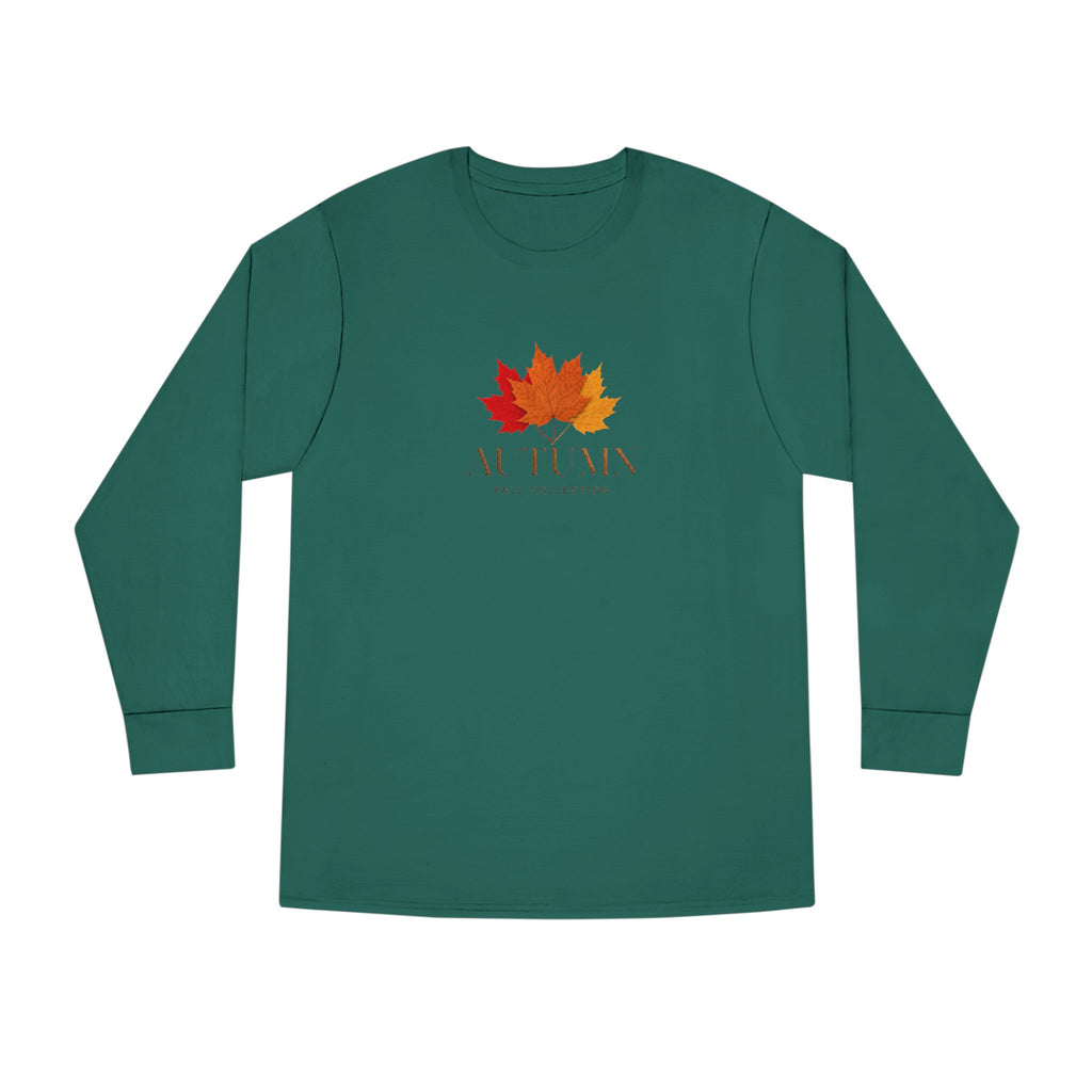 Autumn Leaves Long Sleeve Tee — 'AUTUMN' Maple Graphic Cozy Fall Shirt