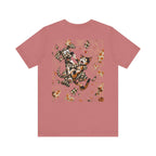 Gingham Dog & Calico Cat Tee — Plaid Pet Illustration T-Shirt