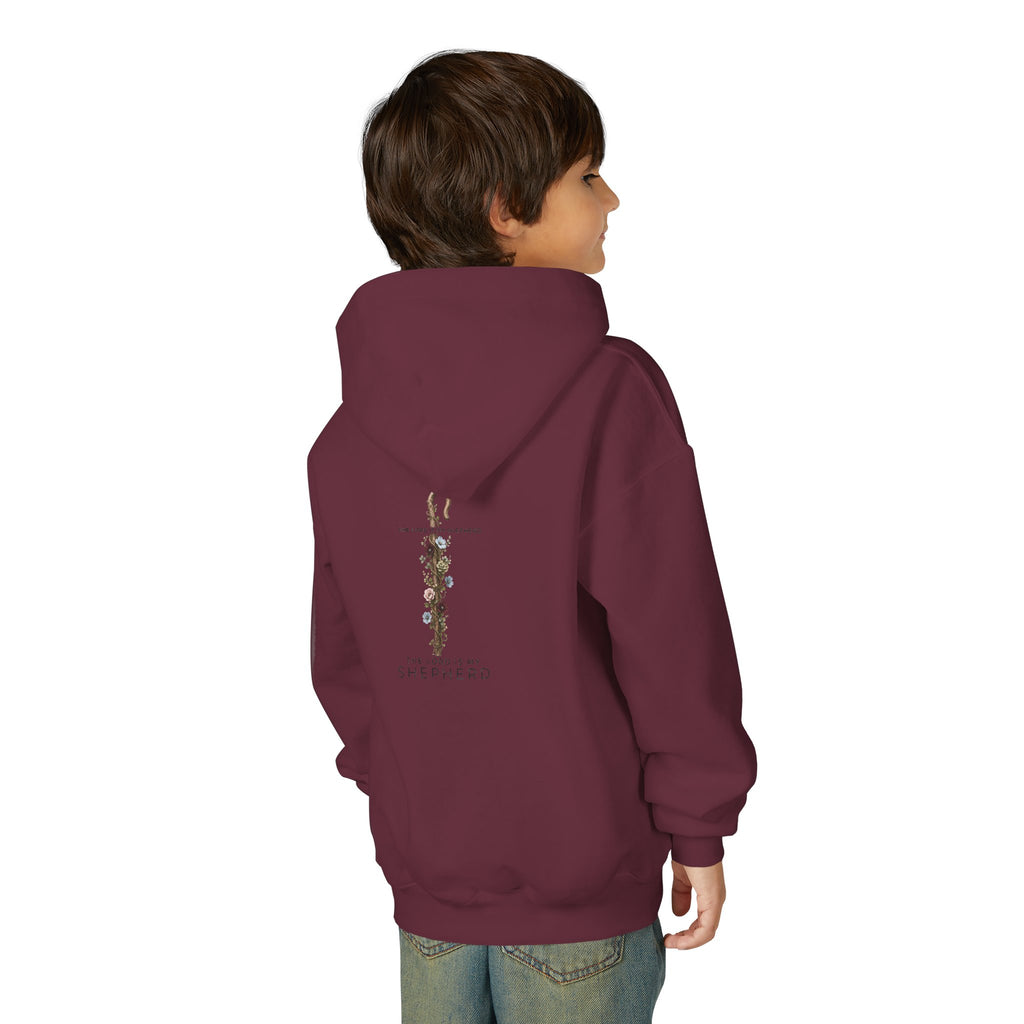"The Lord Is My Shepherd" -Youth Heavy Blend Hooded Sweatshirt