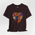 Love Heart Graphic Tee — Retro Psychedelic 'Love' Design
