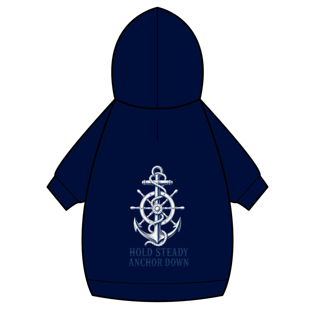 Pet Hoodie — Nautical Anchor "Hold Steady Anchor Down"