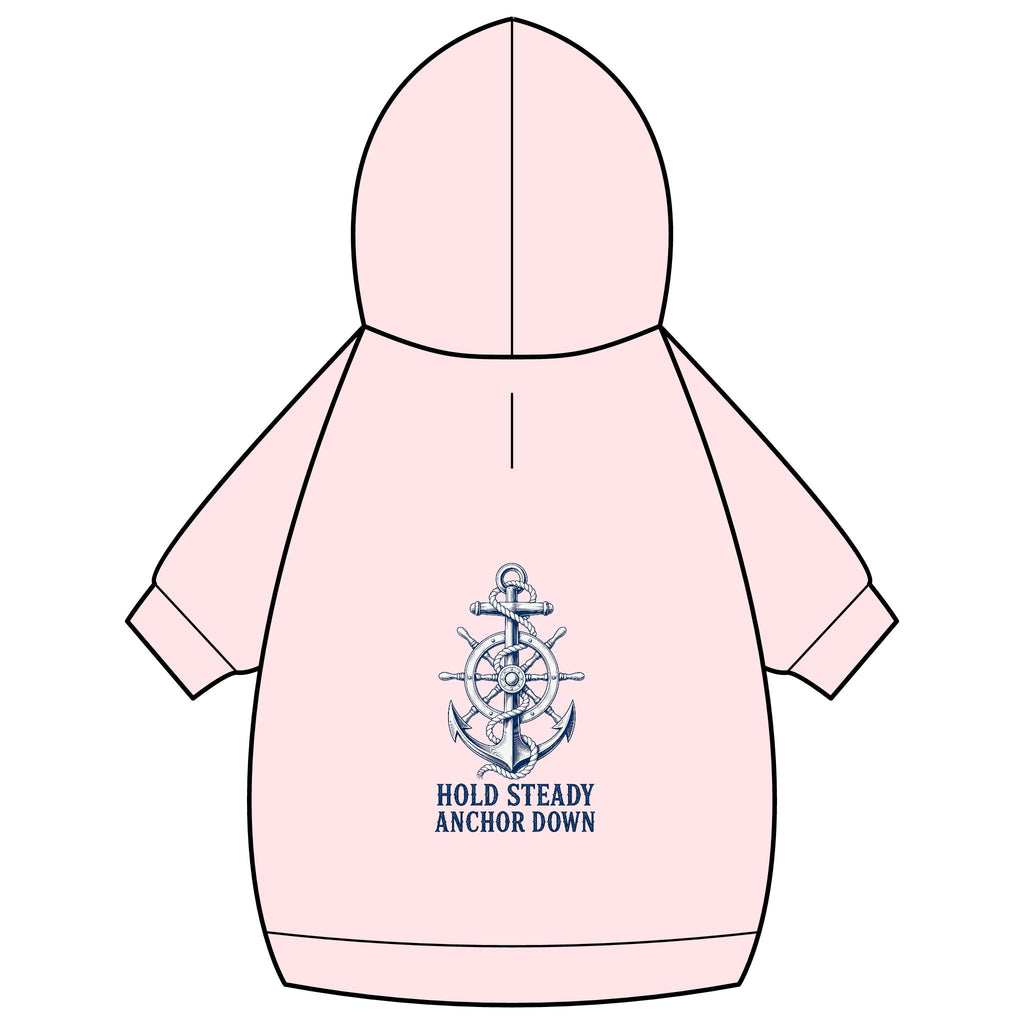 Pet Hoodie — Nautical Anchor "Hold Steady Anchor Down"