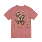 Gingham Dog & Calico Cat Tee — Plaid Pet Illustration T-Shirt