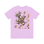 Gingham Dog & Calico Cat Tee — Plaid Pet Illustration T-Shirt