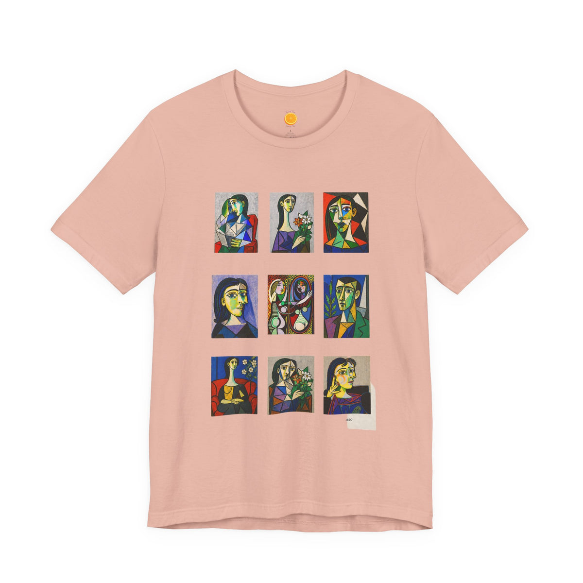 Picasso Portrait Grid T‑Shirt — Colorful Cubist Faces Art Tee