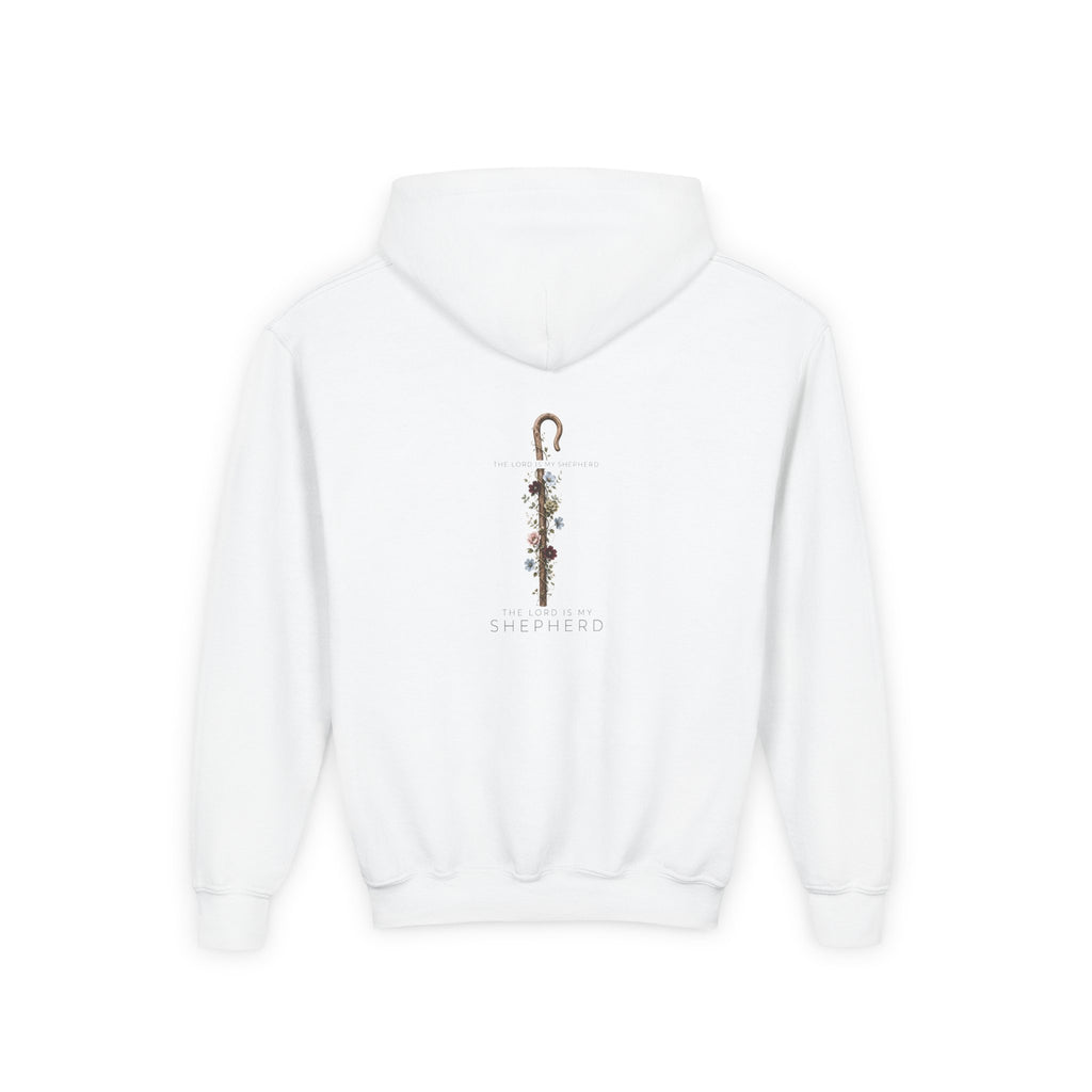 "The Lord Is My Shepherd" -Youth Heavy Blend Hooded Sweatshirt