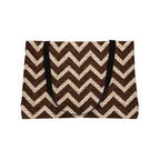Chevron Weekender Tote Bag — Brown Rustic Zigzag Travel Tote