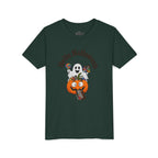 Youth Halloween Tee - "Hello Halloween" Ghost & Pumpkin Trick-or-Treat Shirt