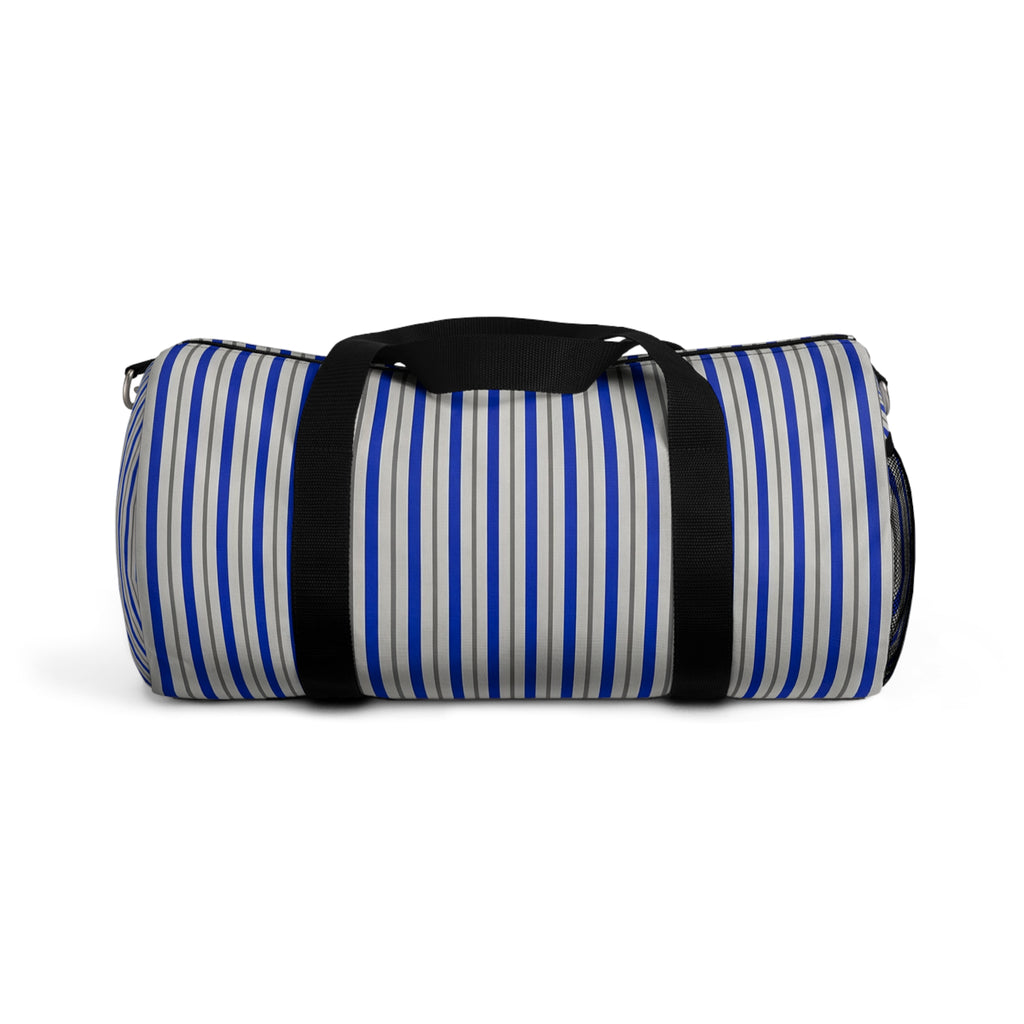 Striped Blue Travel Duffel Bag – Lightweight Beach & Gym Weekender