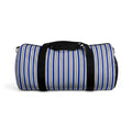Striped Blue Travel Duffel Bag – Lightweight Beach & Gym Weekender