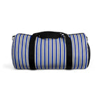 Striped Blue Travel Duffel Bag – Lightweight Beach & Gym Weekender