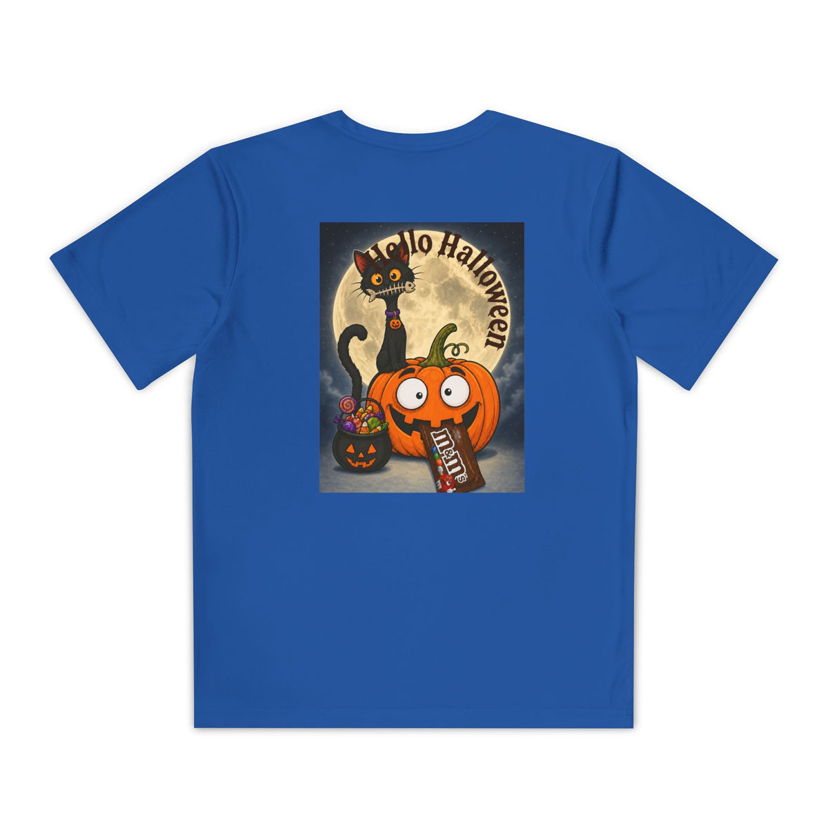 Kids Halloween Trick or Treat T-Shirt — Cute Pumpkin, Ghost & Black Cat Design