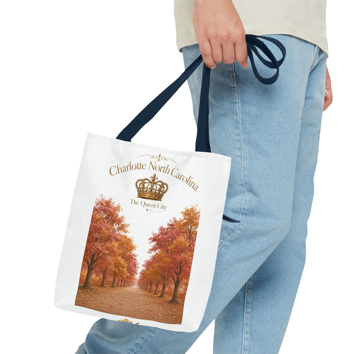 Charlotte North Carolina Autumn Tote Bag — 'The Queen City' Fall Tree Design