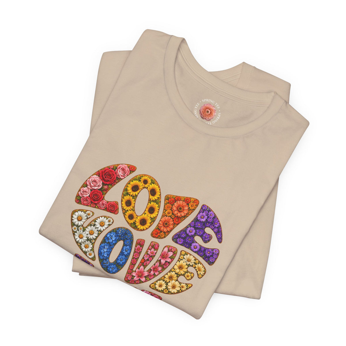 Love Heart Graphic Tee — Retro Floral "Love" Design