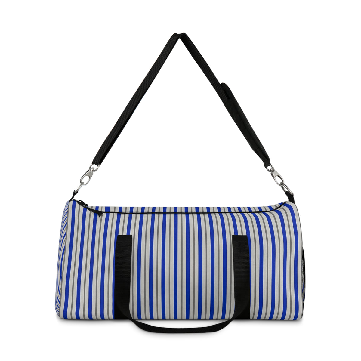 Striped Blue Travel Duffel Bag – Lightweight Beach & Gym Weekender