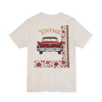 Vintage Classic Car Floral Graphic T-Shirt